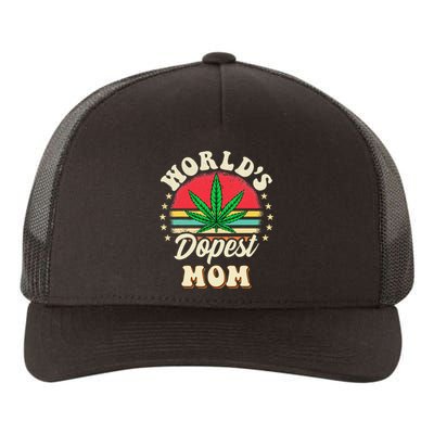 Worlds Dopest Mom Vintage Sunset 420 Family Matching Outfits Yupoong Adult 5-Panel Trucker Hat