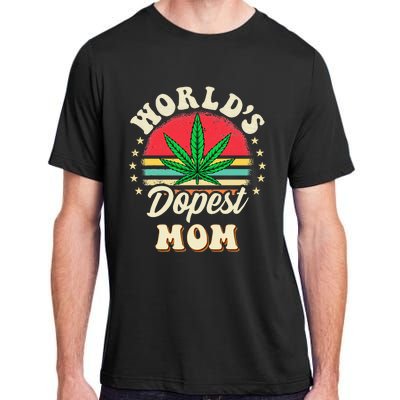 Worlds Dopest Mom Vintage Sunset 420 Family Matching Outfits Adult ChromaSoft Performance T-Shirt