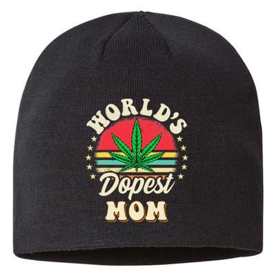 Worlds Dopest Mom Vintage Sunset 420 Family Matching Outfits Sustainable Beanie