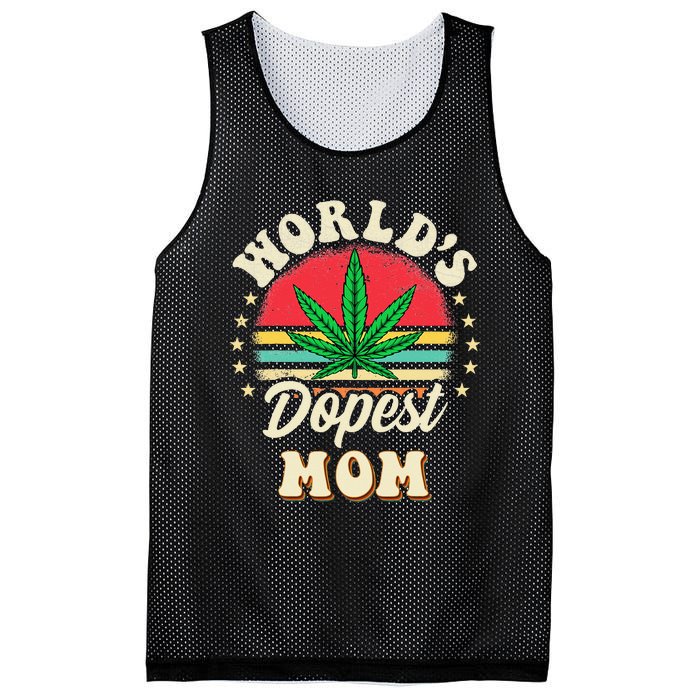 Worlds Dopest Mom Vintage Sunset 420 Family Matching Outfits Mesh Reversible Basketball Jersey Tank