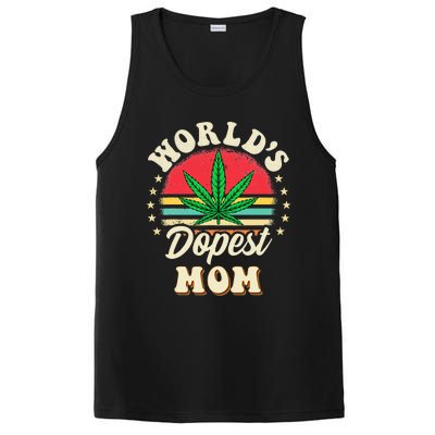 Worlds Dopest Mom Vintage Sunset 420 Family Matching Outfits PosiCharge Competitor Tank