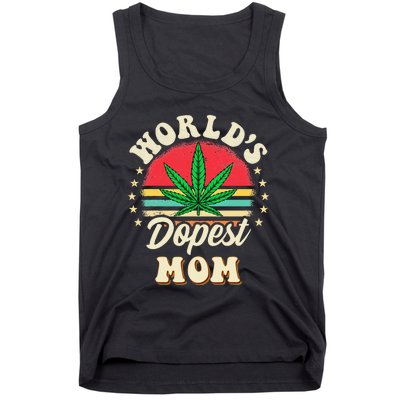 Worlds Dopest Mom Vintage Sunset 420 Family Matching Outfits Tank Top