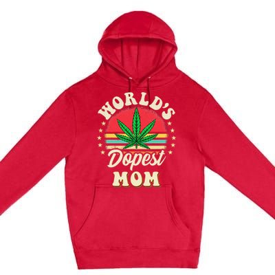 Worlds Dopest Mom Vintage Sunset 420 Family Matching Outfits Premium Pullover Hoodie