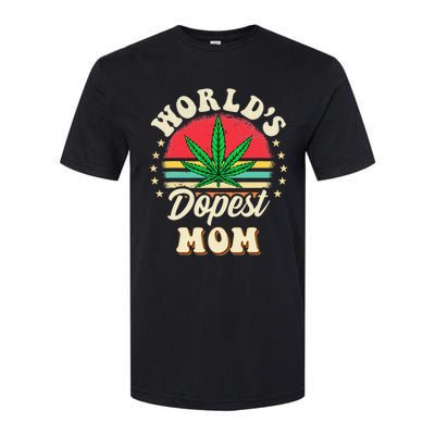 Worlds Dopest Mom Vintage Sunset 420 Family Matching Outfits Softstyle CVC T-Shirt