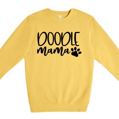 Wo Doodle Mama Gift Dog Paw Goldendoodle Mom Gift Premium Crewneck Sweatshirt