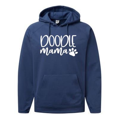 Wo Doodle Mama Gift Dog Paw Goldendoodle Mom Gift Performance Fleece Hoodie