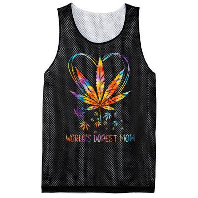 World's Dopest Mom Weed Leaf 420 Funny Mother's Day Mesh Reversible Basketball Jersey Tank