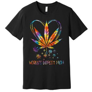 World's Dopest Mom Weed Leaf 420 Funny Mother's Day Premium T-Shirt