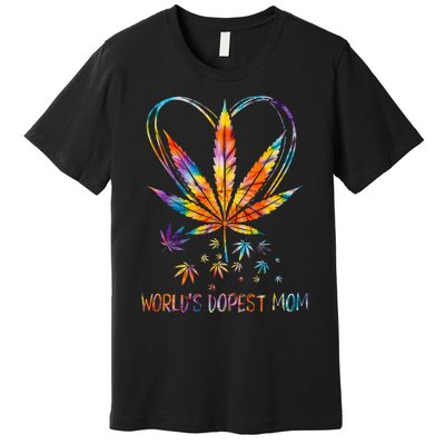 World's Dopest Mom Weed Leaf 420 Funny Mother's Day Premium T-Shirt