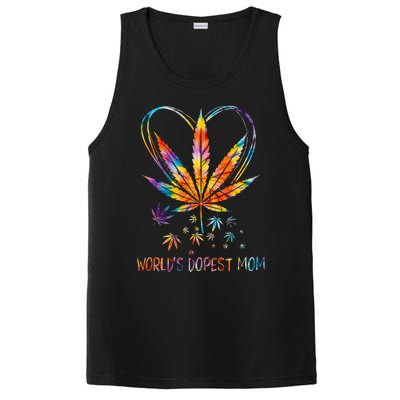 World's Dopest Mom Weed Leaf 420 Funny Mother's Day PosiCharge Competitor Tank