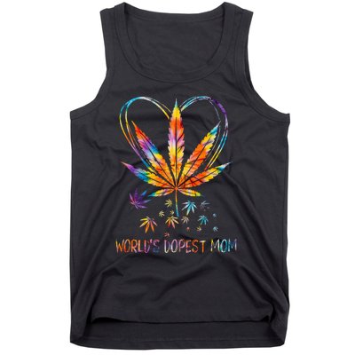 World's Dopest Mom Weed Leaf 420 Funny Mother's Day Tank Top