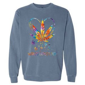 World's Dopest Mom Weed Leaf 420 Funny Mother's Day Garment-Dyed Sweatshirt