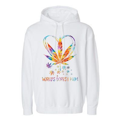 World's Dopest Mom Weed Leaf 420 Funny Mother's Day Garment-Dyed Fleece Hoodie