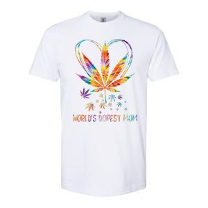 World's Dopest Mom Weed Leaf 420 Funny Mother's Day Softstyle CVC T-Shirt