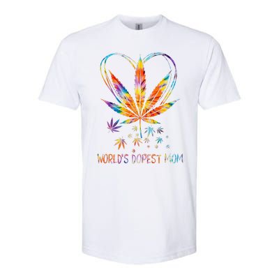 World's Dopest Mom Weed Leaf 420 Funny Mother's Day Softstyle CVC T-Shirt