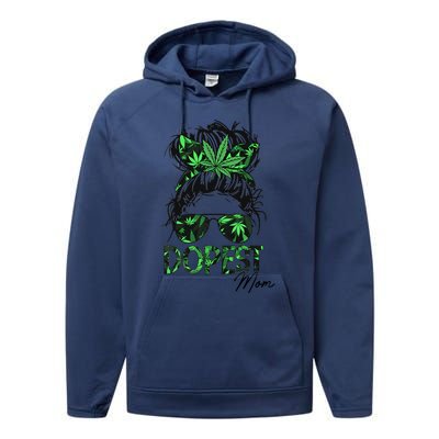 Worlds Dopest Mom Weed 420 Day Cannabis Funny Performance Fleece Hoodie