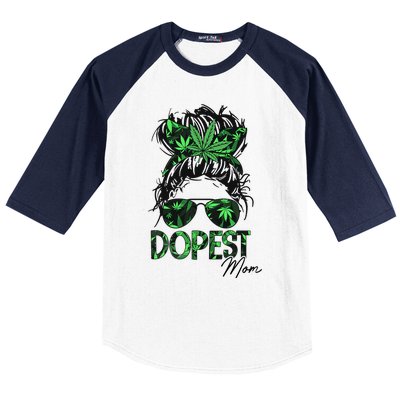 Worlds Dopest Mom Weed 420 Day Cannabis Funny Baseball Sleeve Shirt