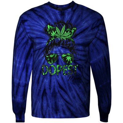 Worlds Dopest Mom Weed 420 Day Cannabis Funny Tie-Dye Long Sleeve Shirt