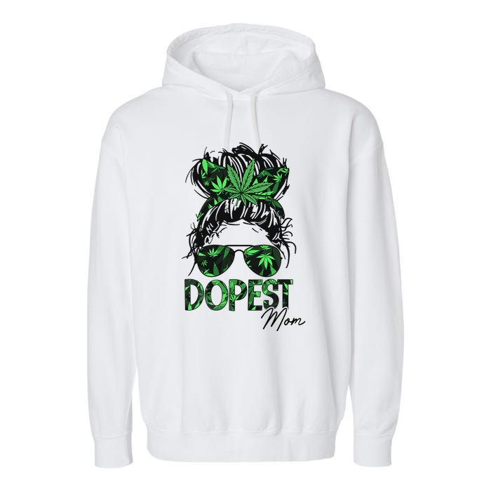 Worlds Dopest Mom Weed 420 Day Cannabis Funny Garment-Dyed Fleece Hoodie