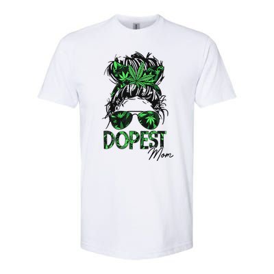 Worlds Dopest Mom Weed 420 Day Cannabis Funny Softstyle CVC T-Shirt