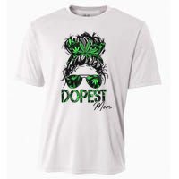 Worlds Dopest Mom Weed 420 Day Cannabis Funny Cooling Performance Crew T-Shirt