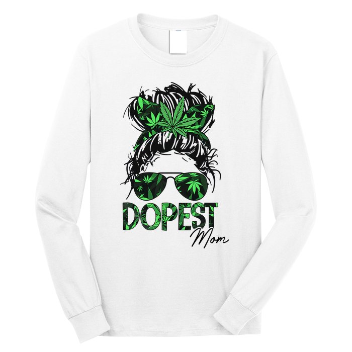 Worlds Dopest Mom Weed 420 Day Cannabis Funny Long Sleeve Shirt