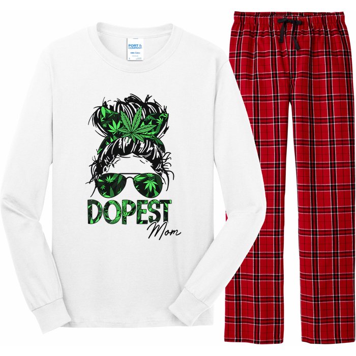 Worlds Dopest Mom Weed 420 Day Cannabis Funny Long Sleeve Pajama Set