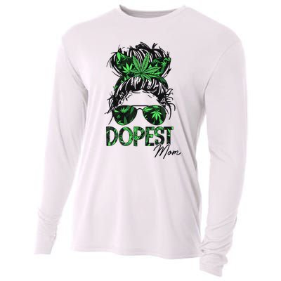 Worlds Dopest Mom Weed 420 Day Cannabis Funny Cooling Performance Long Sleeve Crew