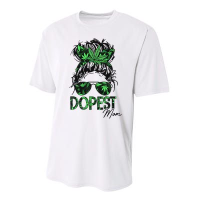 Worlds Dopest Mom Weed 420 Day Cannabis Funny Performance Sprint T-Shirt