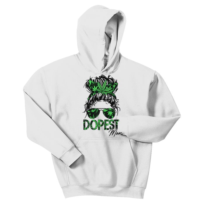 Worlds Dopest Mom Weed 420 Day Cannabis Funny Kids Hoodie