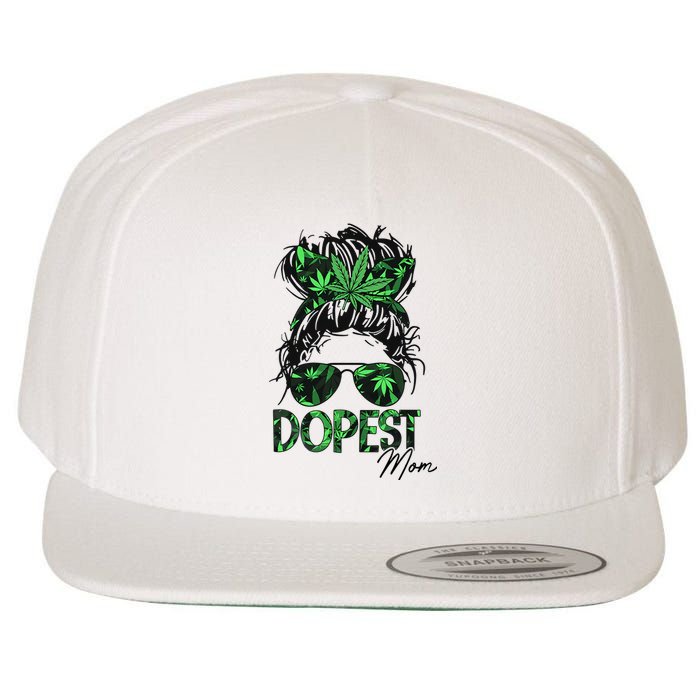 Worlds Dopest Mom Weed 420 Day Cannabis Funny Wool Snapback Cap