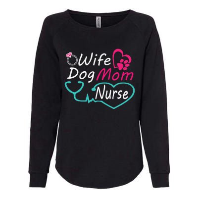 Wife Dog Mom Nurse Happy Nurse Mother Day Womens California Wash Sweatshirt