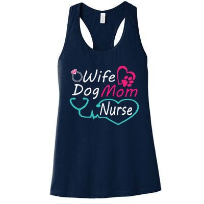 Wife Dog Mom Nurse Happy Nurse Mother Day Women's Racerback Tank