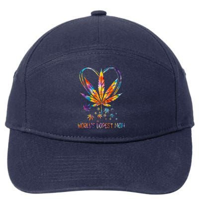 World's Dopest Mom Weed Leaf 420 Funny Mother's Day 7-Panel Snapback Hat