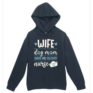 Wife Dog Mom Labor And Delivery Nurse Valentines Day Love Gift Urban Pullover Hoodie