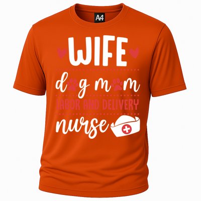 Wife Dog Mom Labor And Delivery Nurse Valentines Day Love Meaningful Gift Cooling Performance Crew T-Shirt