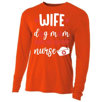 Wife Dog Mom Labor And Delivery Nurse Valentines Day Love Meaningful Gift Cooling Performance Long Sleeve Crew