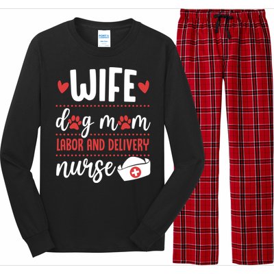 Wife Dog Mom Labor And Delivery Nurse Valentines Day Love Meaningful Gift Long Sleeve Pajama Set