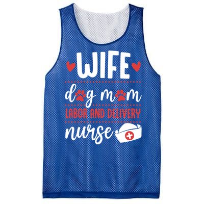 Wife Dog Mom Labor And Delivery Nurse Valentines Day Love Meaningful Gift Mesh Reversible Basketball Jersey Tank