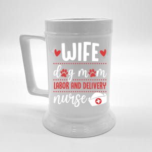 Wife Dog Mom Labor And Delivery Nurse Valentines Day Love Meaningful Gift Beer Stein