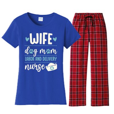 Wife Dog Mom Labor And Delivery Nurse Valentines Day Love Great Gift Women's Flannel Pajama Set