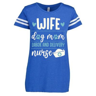 Wife Dog Mom Labor And Delivery Nurse Valentines Day Love Great Gift Enza Ladies Jersey Football T-Shirt