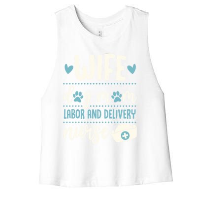 Wife Dog Mom Labor And Delivery Nurse Valentines Day Love Great Gift Women's Racerback Cropped Tank