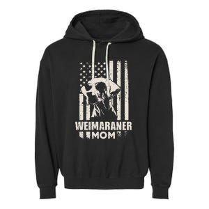 Weimaraner Dog Mom American Pride Garment-Dyed Fleece Hoodie