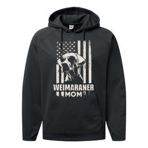 Weimaraner Dog Mom American Pride Performance Fleece Hoodie