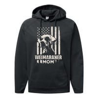 Weimaraner Dog Mom American Pride Performance Fleece Hoodie