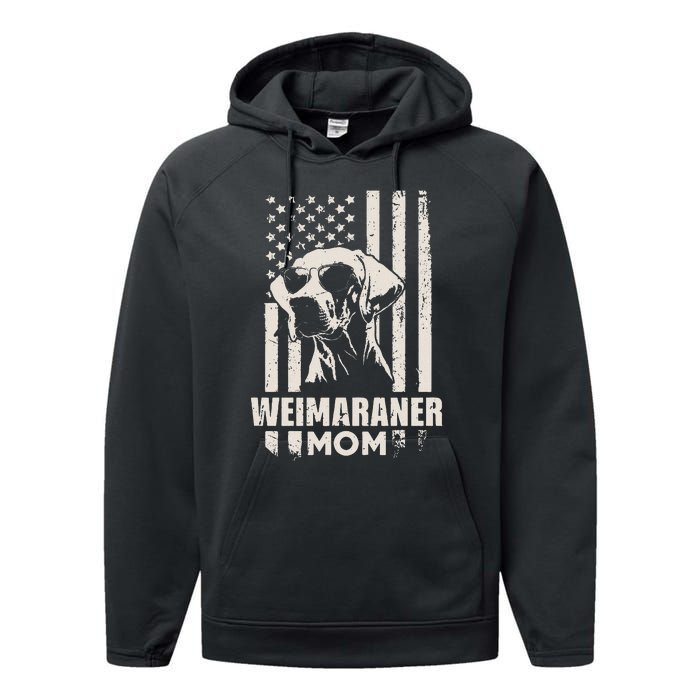 Weimaraner Dog Mom American Pride Performance Fleece Hoodie