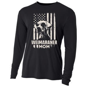 Weimaraner Dog Mom American Pride Cooling Performance Long Sleeve Crew