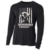 Weimaraner Dog Mom American Pride Cooling Performance Long Sleeve Crew