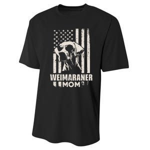 Weimaraner Dog Mom American Pride Performance Sprint T-Shirt